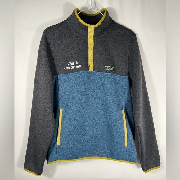 L.L. Bean Other - LL Bean Sweater Fleece Pullover Color Block YMCA Cherokee Logo Small S1 NEW